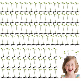 Xtzggys front view of 100 green bean sprout clips, cheerful bulk value