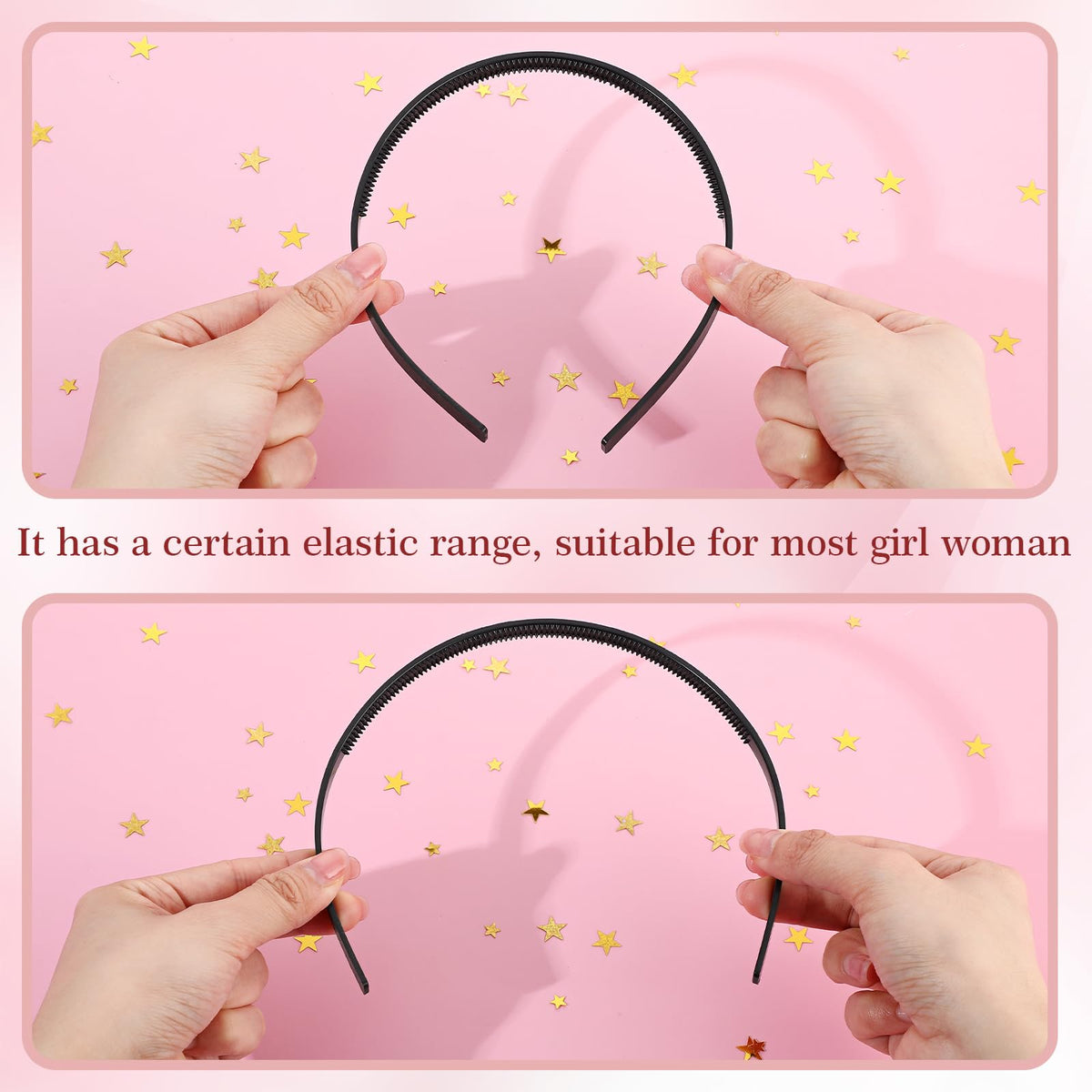 XunYee headband on model demonstrating secure hold and style benefit
