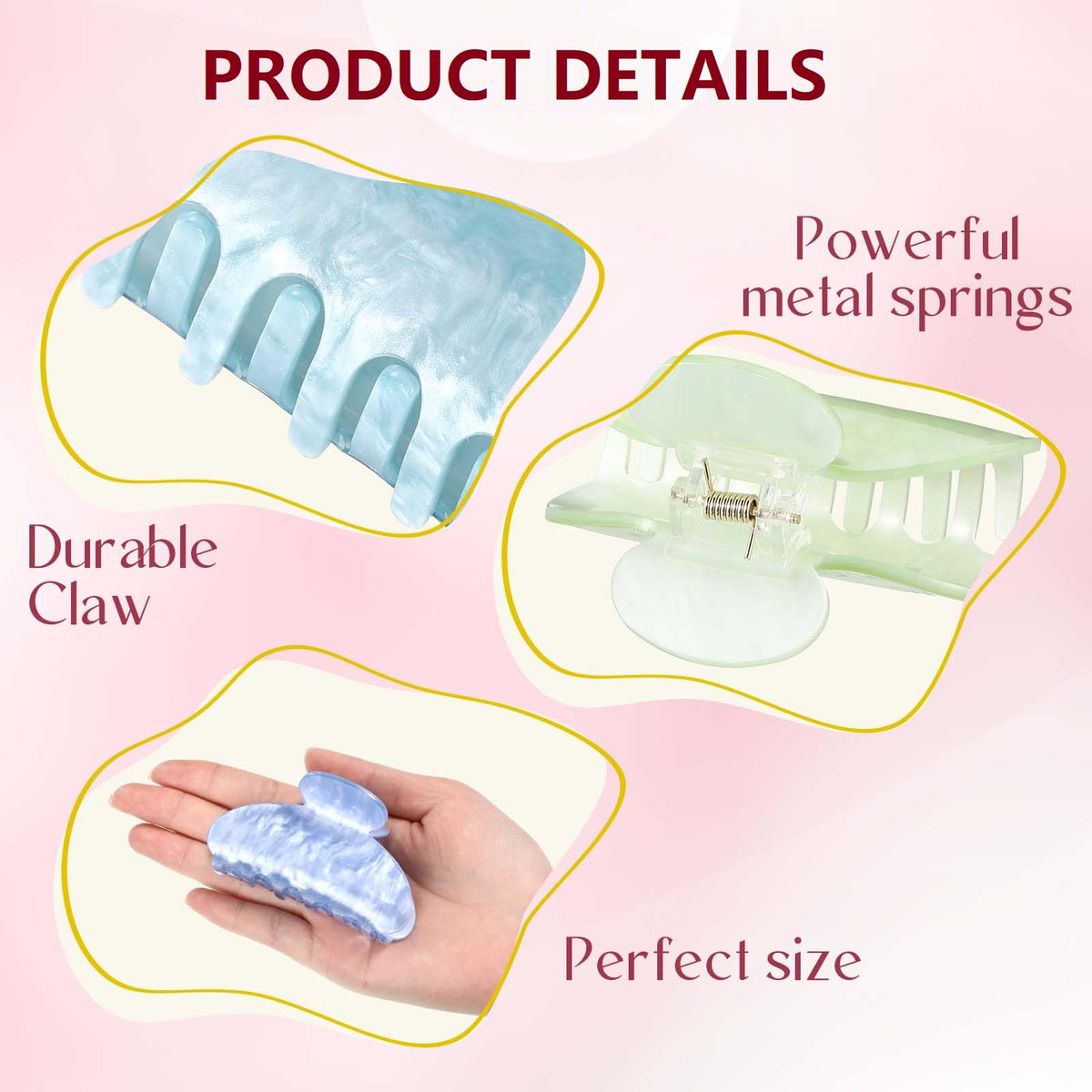 xunyee teeth closeup showing rounded edges that protect hair