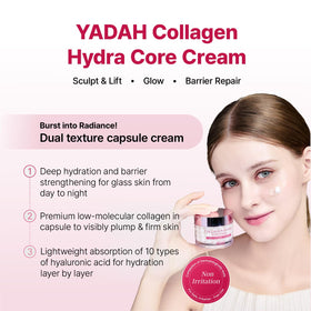 YADAH open jar showing collagen capsules melting for concentrated hydration