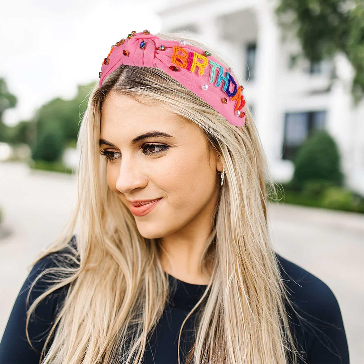 YAHPERN headband on hands showing scale and easy-to-wear size