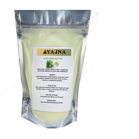 Yajna aloe vera butter front jar showing packaging and pure product benefit