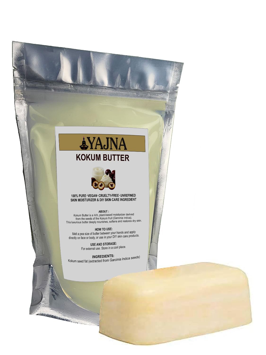 Yajna kokum butter texture closeup displaying creamy firmness for easy blending