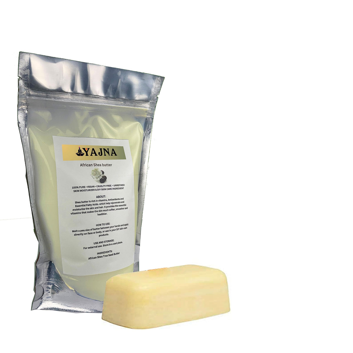 Yajna jar beside ruler to show 450 g size for long-lasting supply