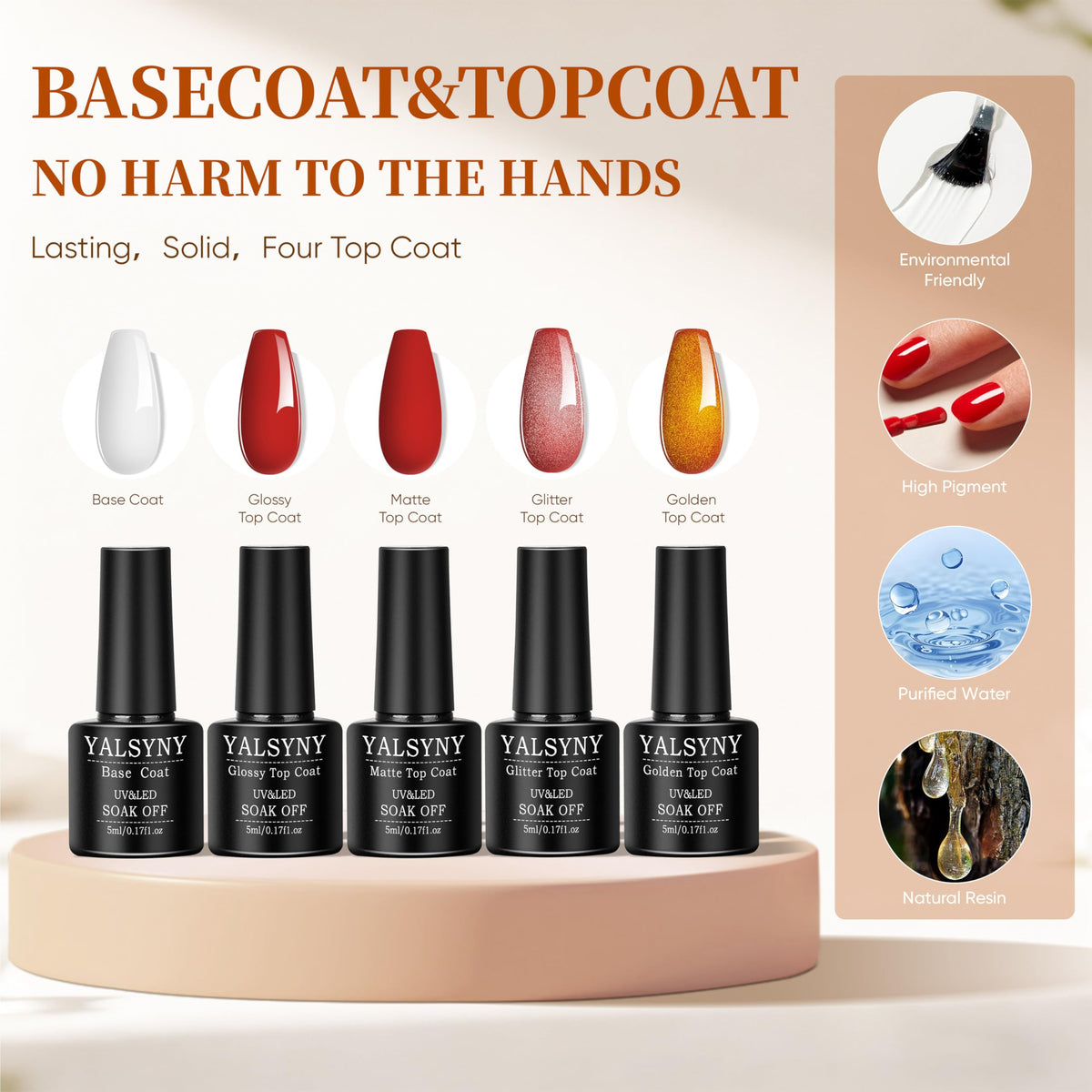 YALSYNY 36 gel color bottles fanned out to show wide shade selection