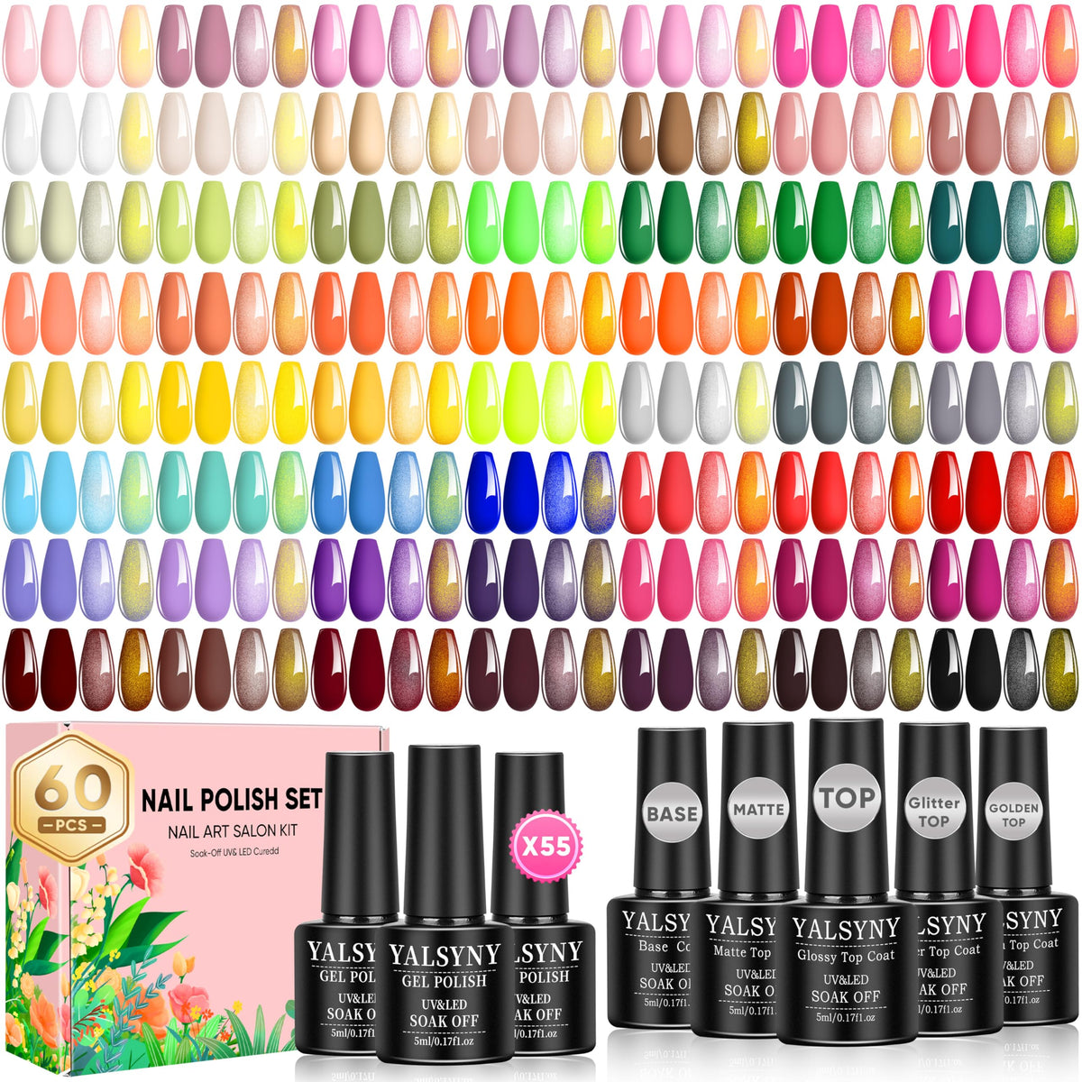 YALSYNY front packaging showing full 60-piece kit for easy selection