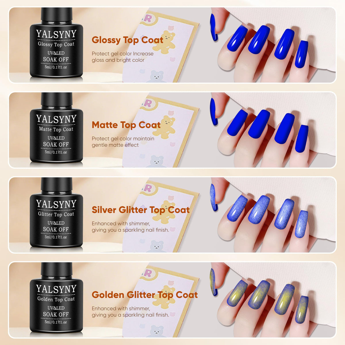 YALSYNY glitter topcoat pouring to show sparkly finish and layering use