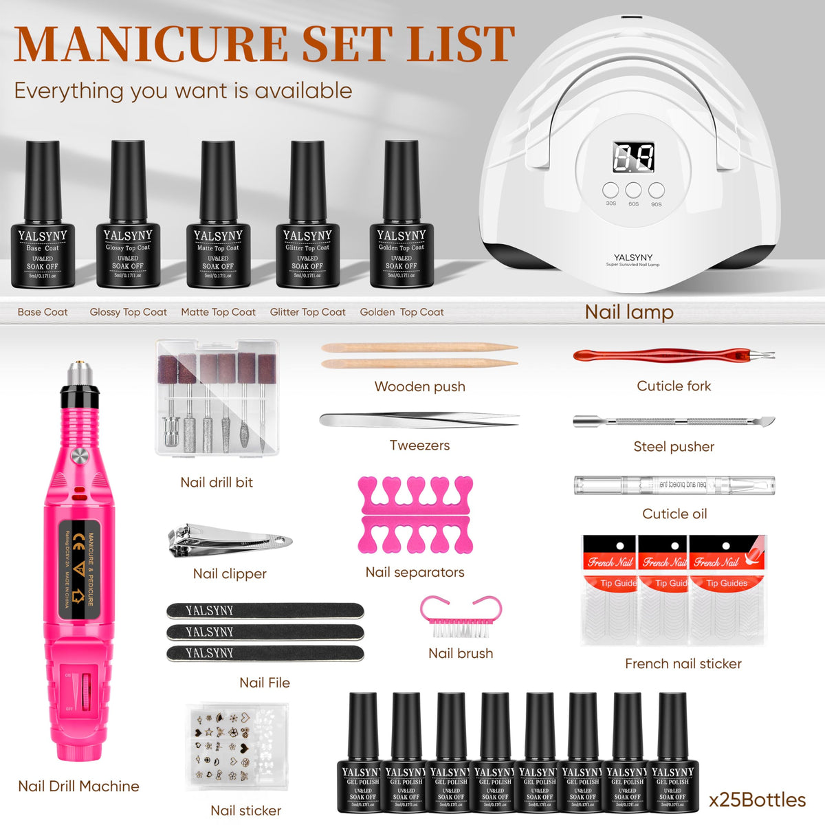 YALSYNY nail decorations and cuticle oil for personalized manicures