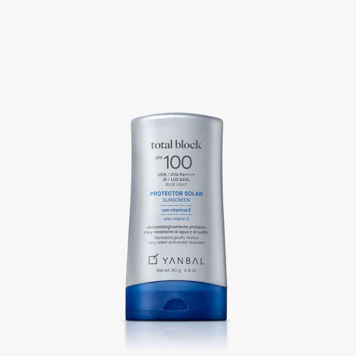 Yanbal TOTAL BLOCK front packaging showing SPF100 protection