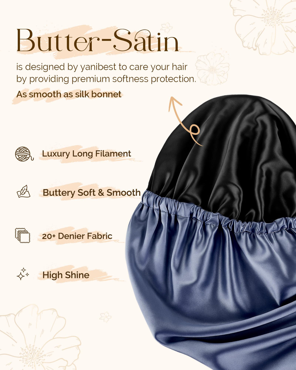 YANIBEST drawstring and elastic detail for adjustable secure comfortable fit