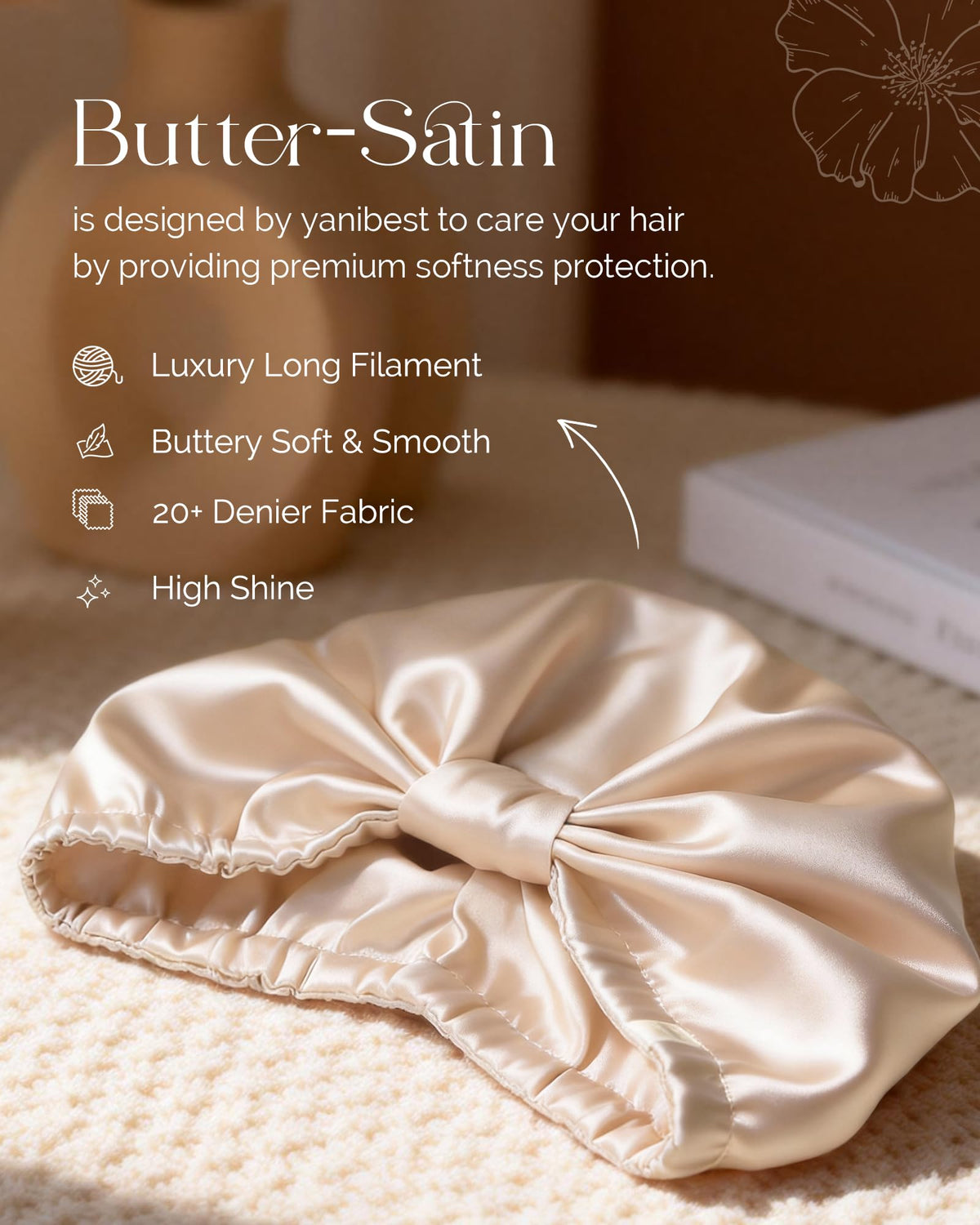 YANIBEST bonnet double-layer detail displaying protective inner and outer fabrics