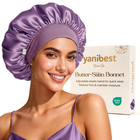 YANIBEST bonnet front view showing full cap and secure fit benefit