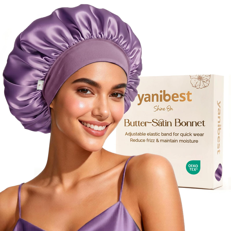 YANIBEST bonnet front view showing full cap and secure fit benefit