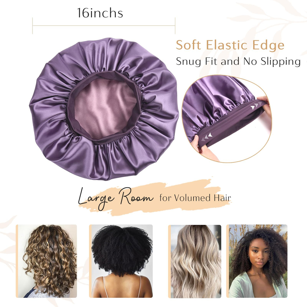 YANIBEST bonnet worn by woman with curly hair protecting curls benefit