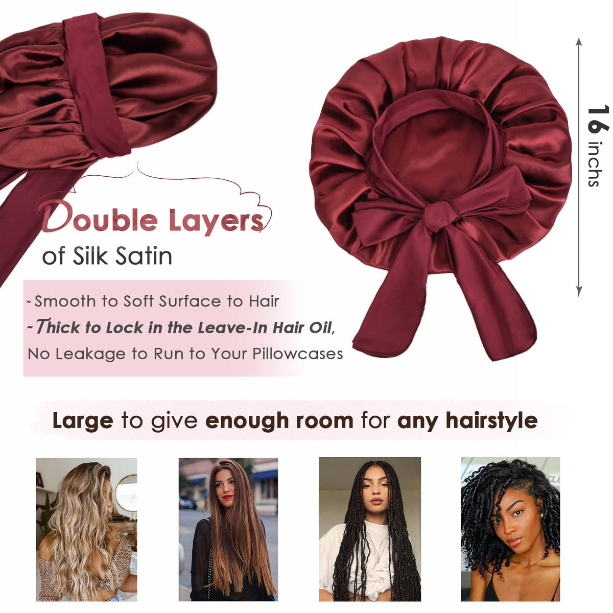 YANIBEST bonnet on pillow in bedroom scene for comfortable sleep protection