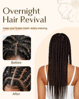 YANIBEST bonnet worn with thick braids demonstrating full coverage benefit