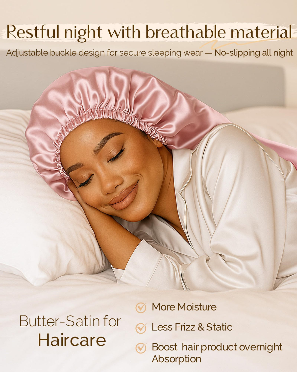 YANIBEST close-up of smooth satin texture highlighting gentle surface that reduces friction