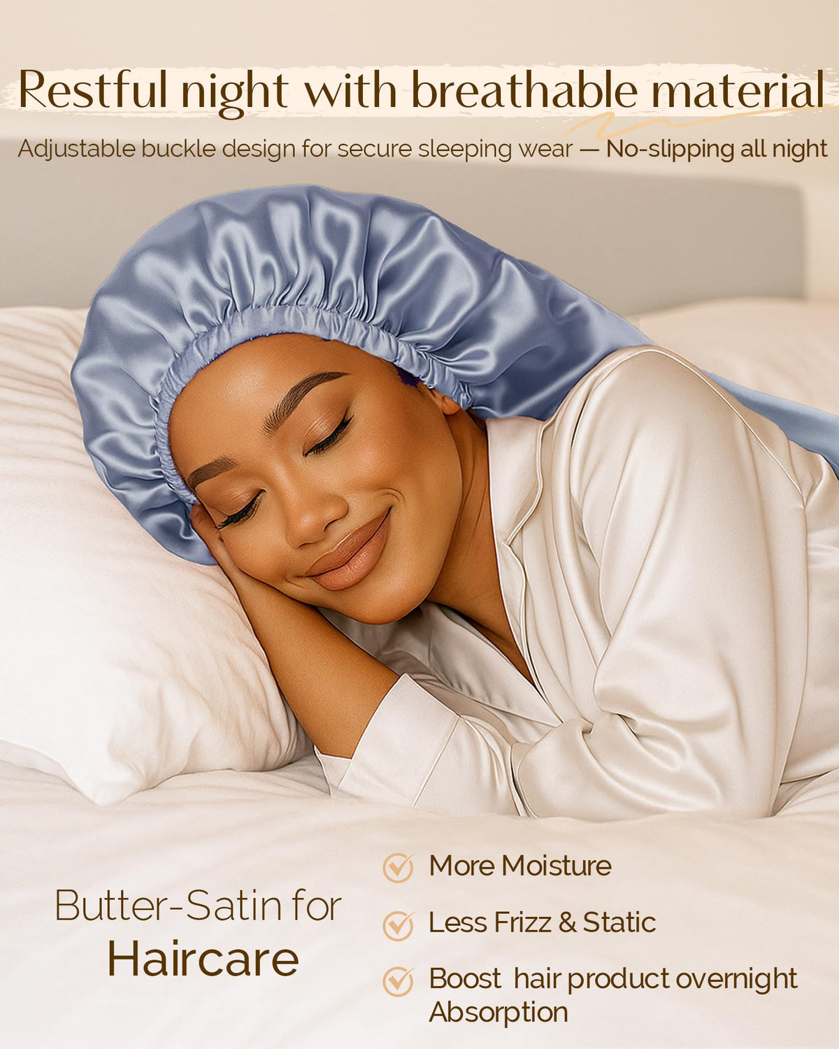 YANIBEST close-up of satin texture highlighting smooth hair protection