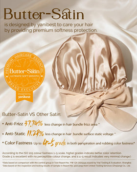 YANIBEST double-layer satin interior detail for reduced friction and hair protection