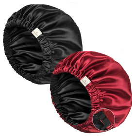 YANIBEST front view of satin bonnet showing neat seam and color, protects hair overnight