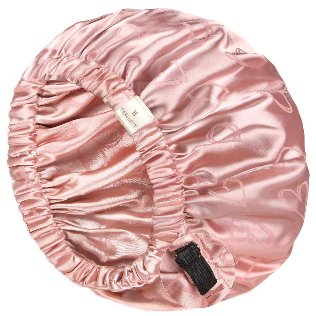 YANIBEST front view of bonnet showing full shape and coverage for reduced frizz