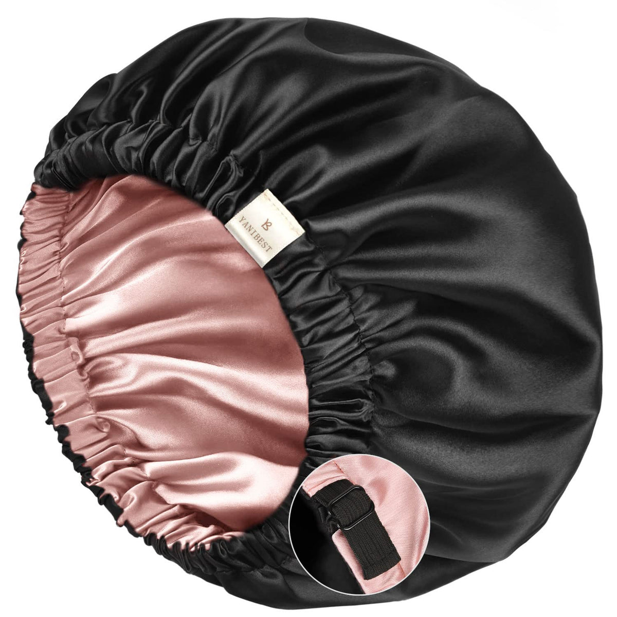 YANIBEST front view of pink bonnet showing neat fit and comfort