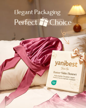 YANIBEST bonnet worn by sleeping woman preserving curls overnight