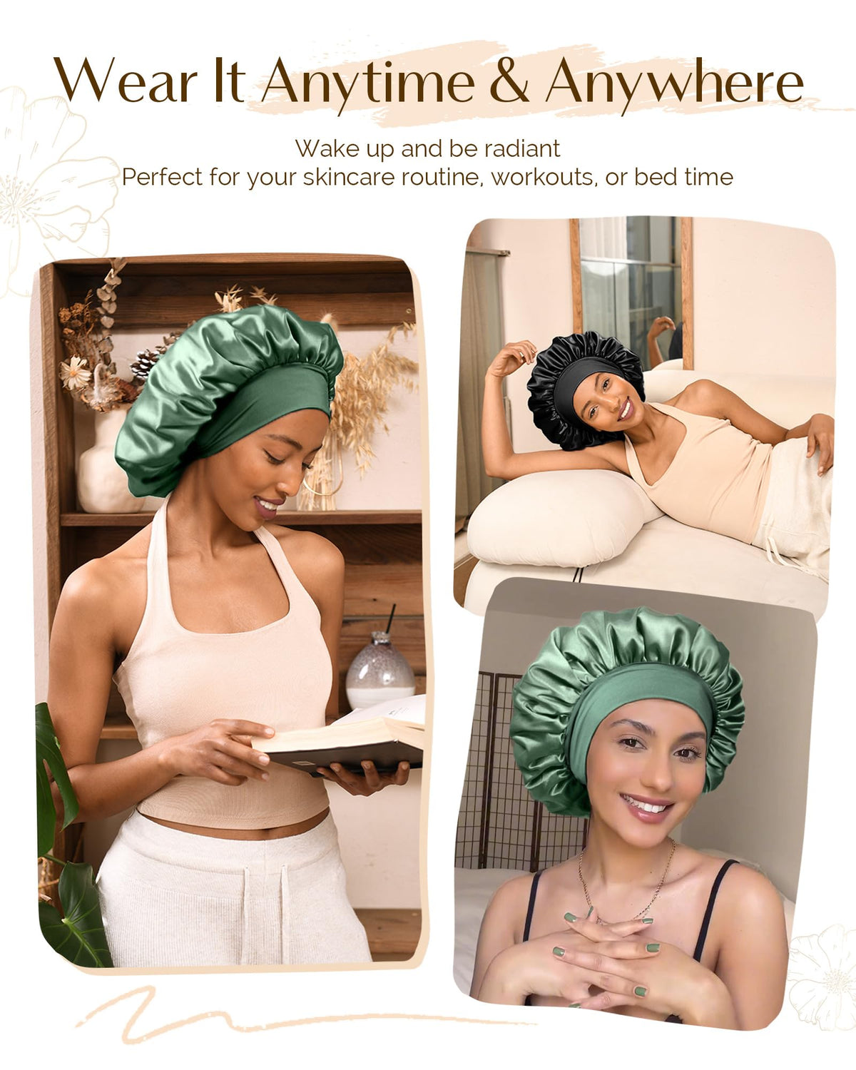 YANIBEST bonnet on pillow in bedroom setting highlighting overnight protection