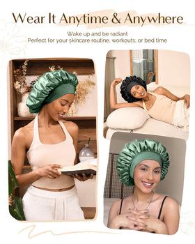 YANIBEST bonnet on pillow in bedroom setting highlighting overnight protection