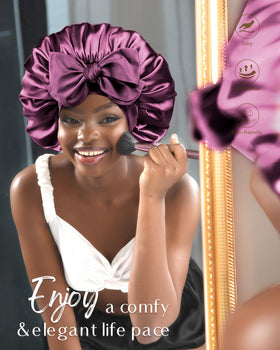 YANIBEST on model with curly hair preserving curls and reducing frizz