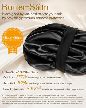 YANIBEST close-up of double-layer satin texture preserving hair moisture