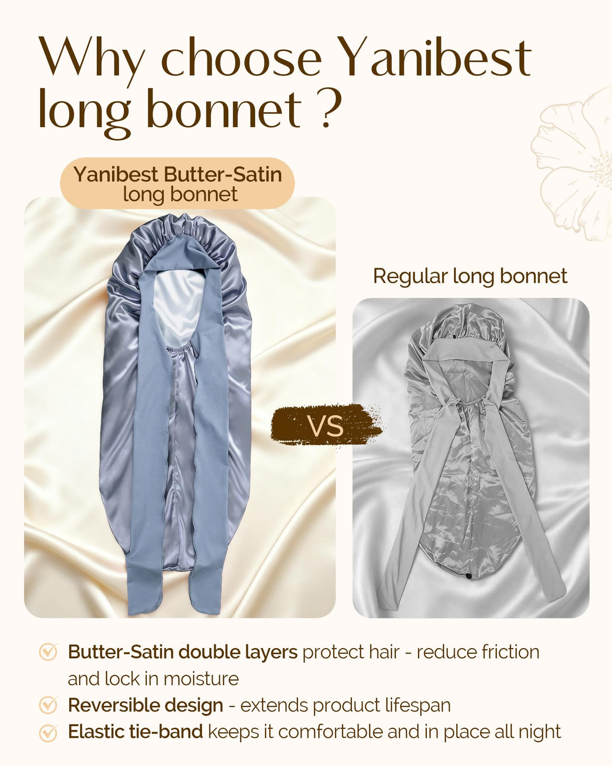 YANIBEST wide stretch band detail showing gentle hold without pressure