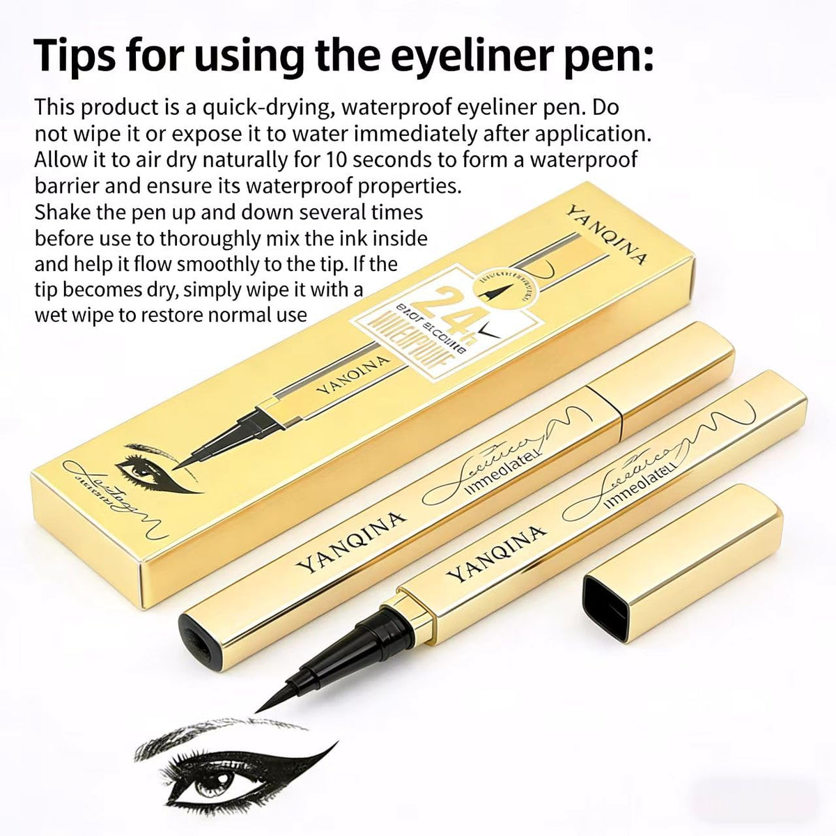 YANQINA pen beside a ruler showing compact size and portability