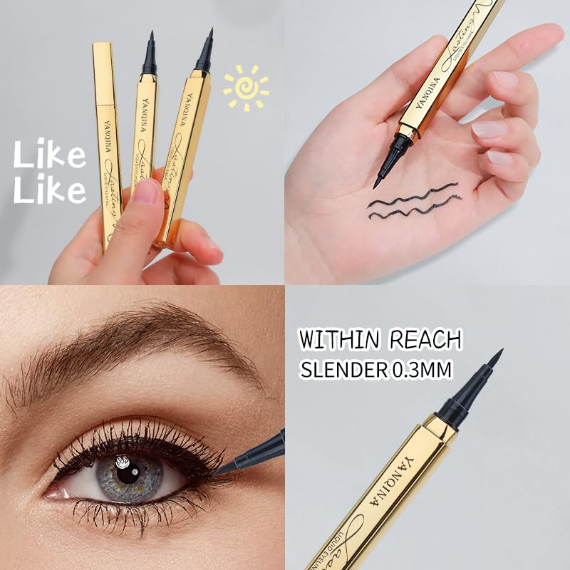 YANQINA black ink stroke texture highlighting smooth, bold coverage