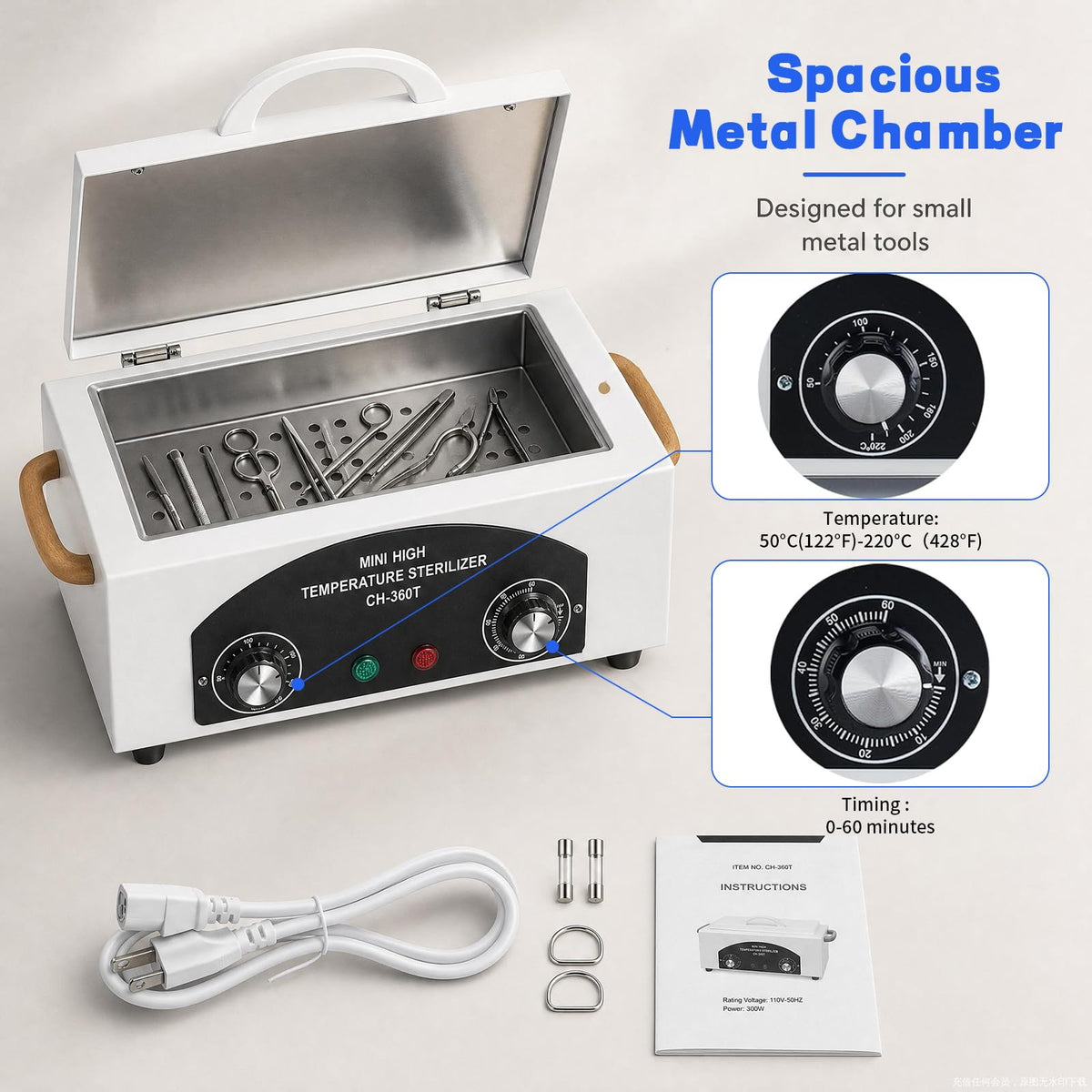 yaogohua closeup of temperature and timer controls for precise sterilization settings