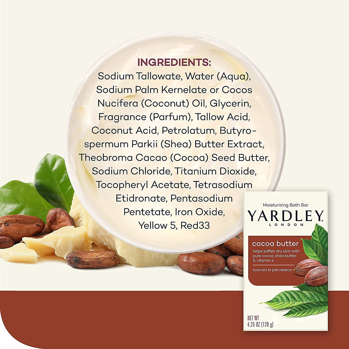 Yardley bar beside ruler for size comparison and travel-friendly benefit
