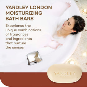Yardley soap resting on draining dish demonstrating how to prolong bar life