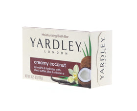 Eight-pack layout of Yardley bars highlighting value and supply