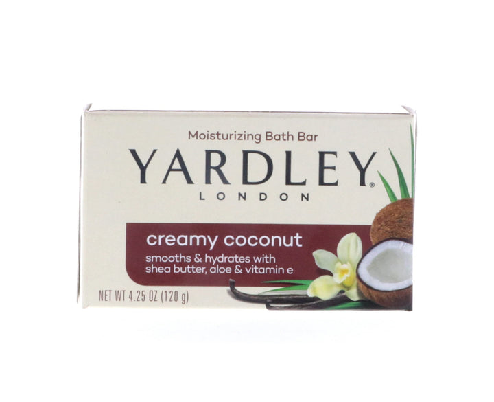 Yardley front packaging showing eight bars and tropical appeal