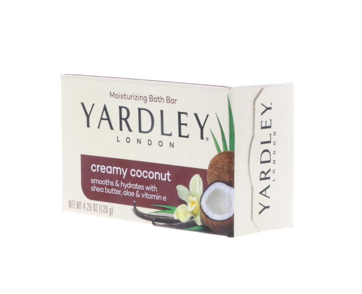 Yardley bar in hand for scale, demonstrating generous 4 oz size
