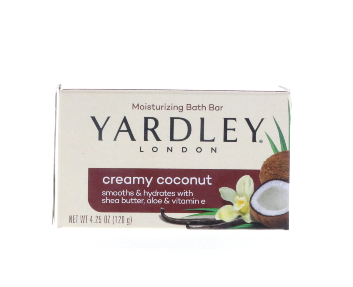Edge detail of the Yardley bar texture showing creamy formulation