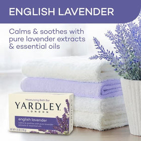 yardley London single bar close-up highlighting smooth texture and lavender scent