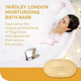 Yardley close-up of oat grains in bar showing gentle exfoliation and natural texture
