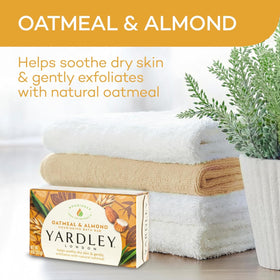 Yardley single bar close-up showing smooth finish and gentle exfoliation benefit