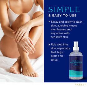 YARELI bottle on bathroom counter suggesting nighttime routine use