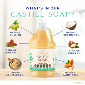 YARELI pouring soap closeup reveals smooth texture and gentle cleansing