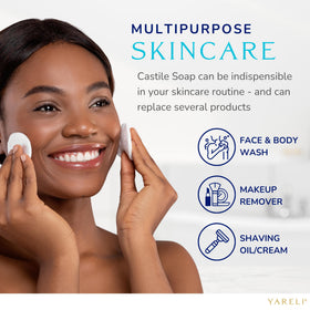 YARELI diluted body wash in hand for gentle skin cleansing