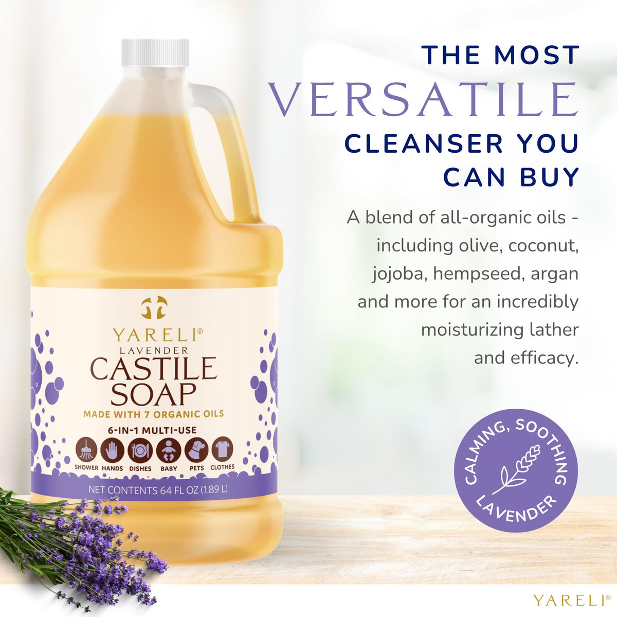 YARELI dilution guide setup with mixing bottles showing versatile, cost-saving uses