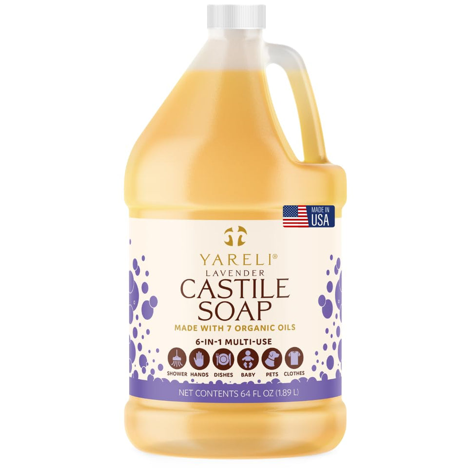YARELI front packaging 64oz jug showing product and benefit of long-lasting supply