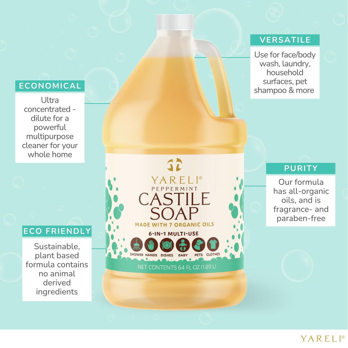 YARELI used as hand wash in shower delivering gentle daily cleansing